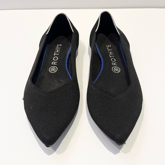 Rothy’s Shoes - Rothy's Womens 9.5 The Point Black Solid Knit Fabric Ballet Flats Everyday Shoes